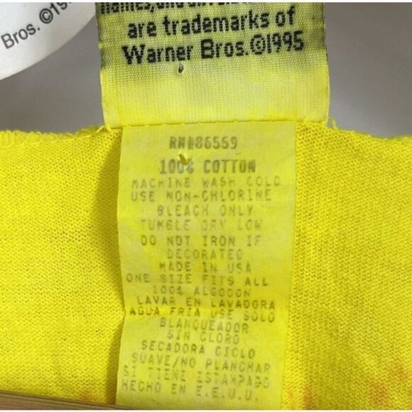 Looney Tunes T Shirt Size Large Vintage Tie Dye Warner Bros Tweety Bird 1996 - Picture 7 of 9